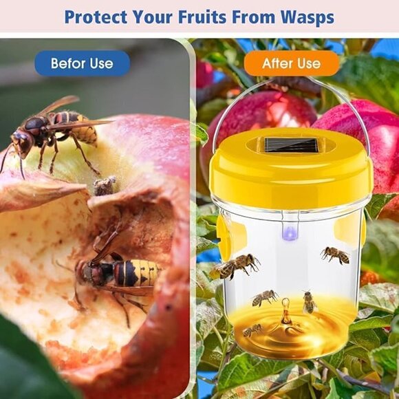2 Pk Wasp Traps Solar Wasp Killer Reusable Bees Trap / BRAND NEW - Picture 1 of 4